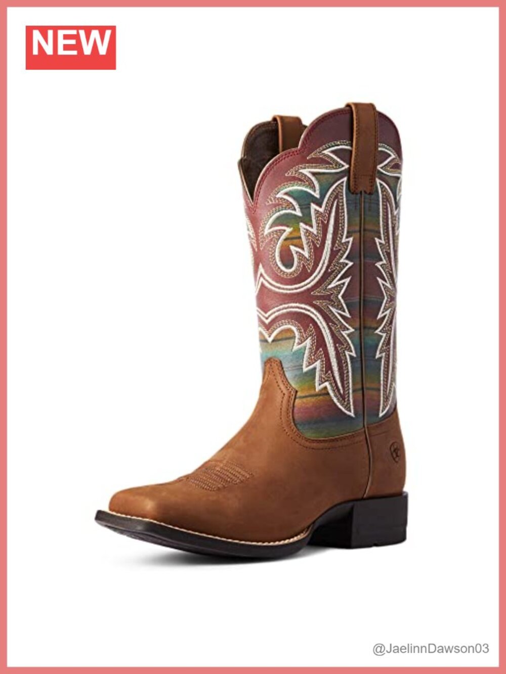 Women's Mid-Calf Leather Western Boots Embroidery